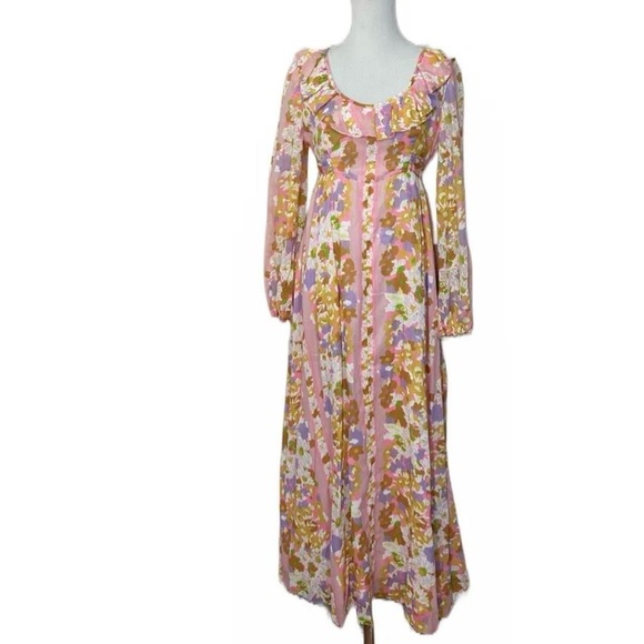 Vintage 1970s floral maxi dress size small - Picture 2 of 8